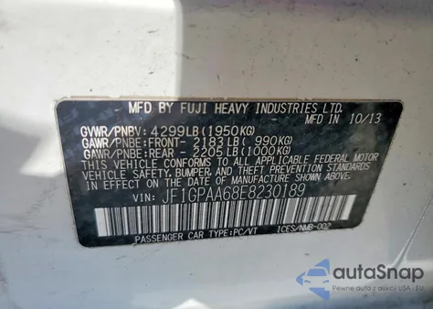 2014 Subaru Impreza from USA, damaged, VIN JF1GPAA68E8230189